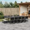 VidaXL 15-piece Garden Dining Set Cushions Black Braided Resin, Outdoor Dining Set, Dining Furniture of 3295071