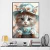 5d DIY Diamond Painting Cross Stitch Afternoon Tea Cat Diamond Embroidery Animal Mosaic Full Round Drill Home Decor Arts