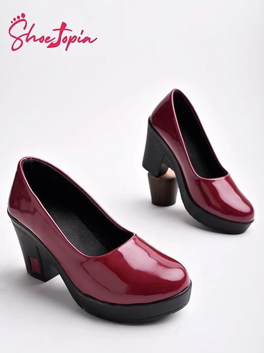Mules de Charol Elegantes para Mujer Sheotopia | Mocasines Casuales Cerrados sin Cierre para Oficina y Uso Diario