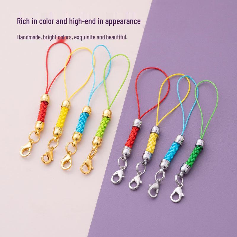 Gold Electroplated DIY Jewelry Accessory: Lanyard Lobster Clasp and Mobile Phone Pendant Rope