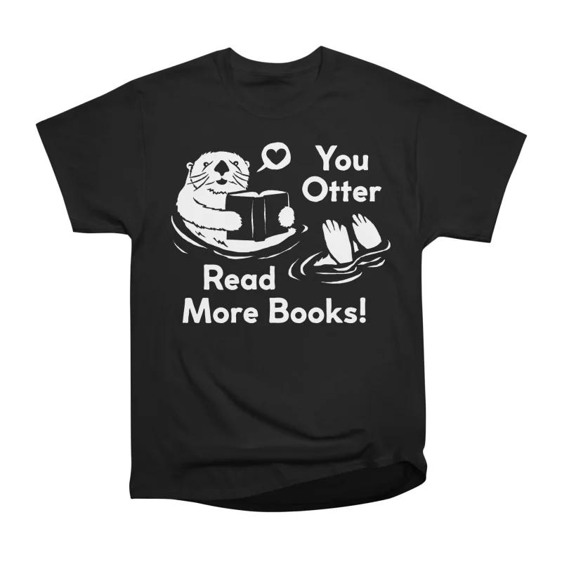 Men Casual Shirts Short Sleeves YOU OTTER READ MORE BOOKS Pink Tees Oversized T-shirts S розовый 1890₽