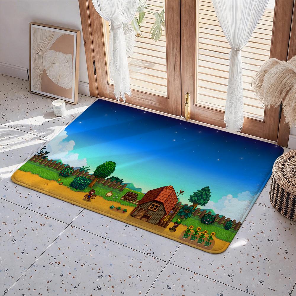 Game S Stardew Valley Floor Mat Eco Flannel Doormat Non Slip Odorless Indoor Floor Rug Soft Short Plush Home Mat