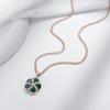 Shiny Green Natural Zircon Pendant Necklace For Women Trend  Rose Gold Color Fine Retro Bride Wedding Jewelry