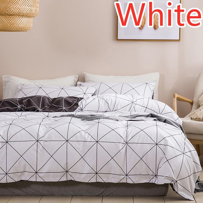 Set de husă de pilotă și fețe de pernă cu model geometric, țesătură din microfibră ultra moale, 10 dimensiuni, single, twin, dublu, complet, set de lenjerie de pat king-size