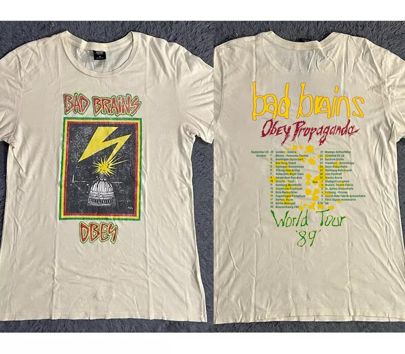 

Bad Brain x Obey Tour 1989 2 sided short sleeve T shirt Unisex T-Shirt L