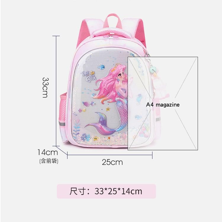 Cosbanana Hello Kitty Princess Ariel Backpack for Elementary School Lightweight Backpack with Sequins and Perfect for Girls and School and New a Great
