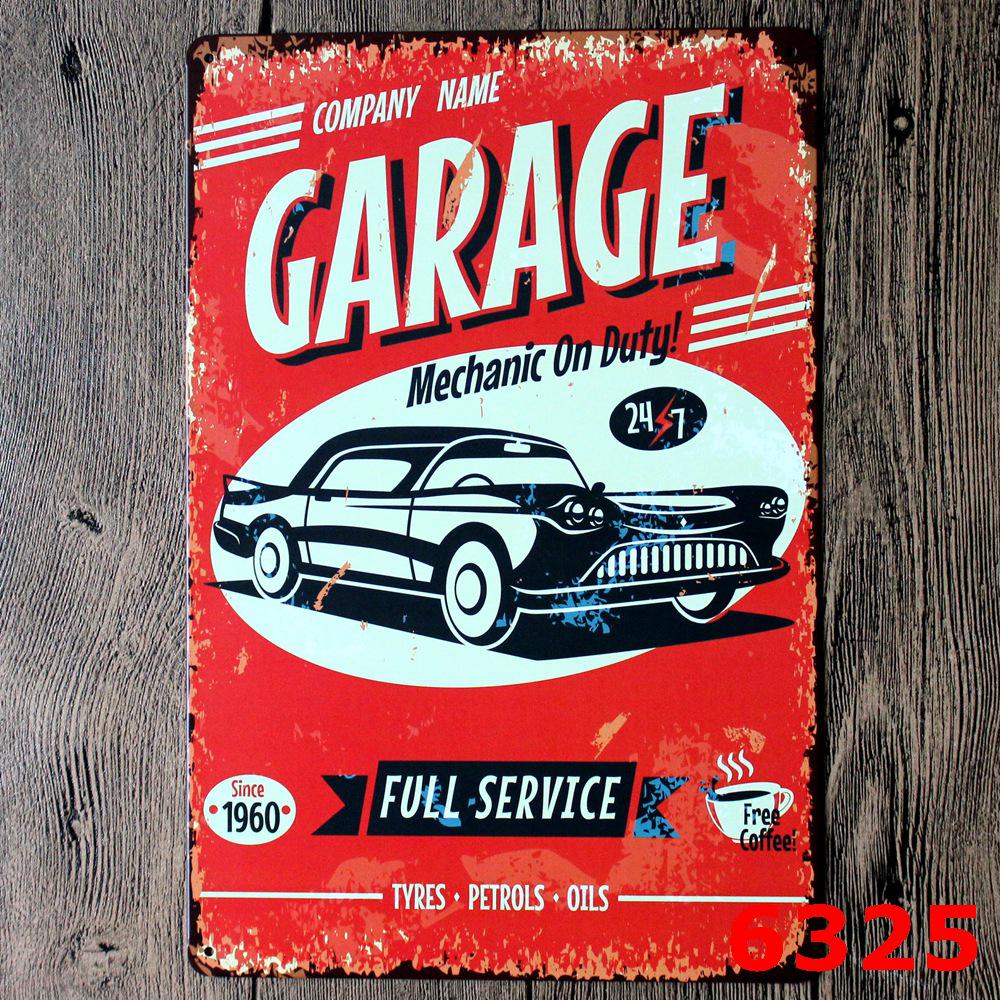 Retro Car Repair Shop Tin Sign for Bar or Living Room Decor