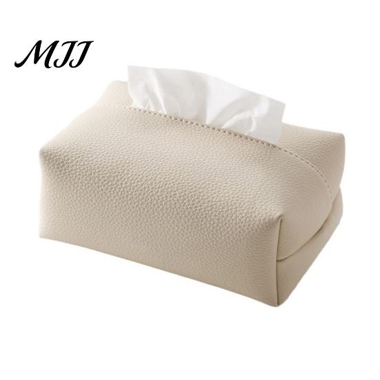 Multi-purpose Tissue Container PU Leather Box, Multi-Purpose Desktop Organizer, Durable Foldable Paper Storage Organizer Compact Napkin Dispenser, for 1