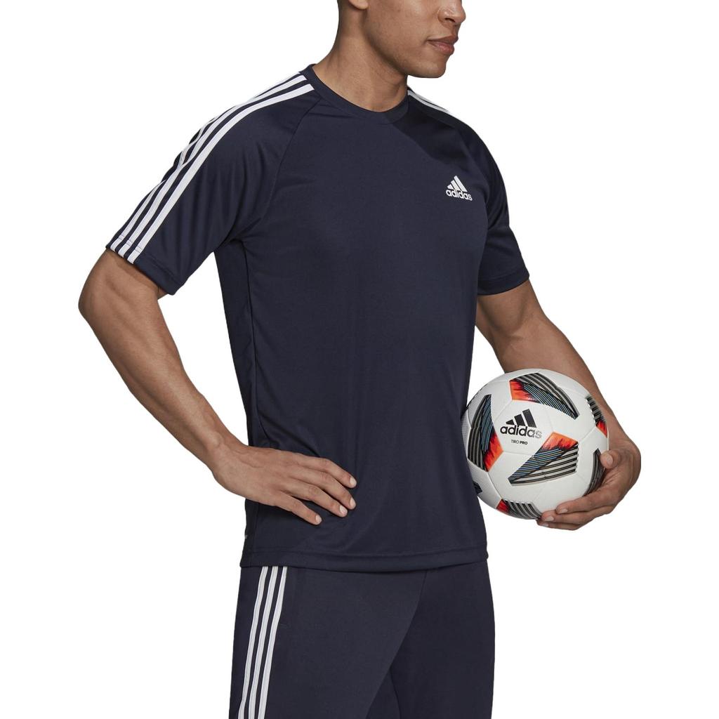 adidas T Shirts Men's Blue Crew Neck Moderate Straight Fit H28899