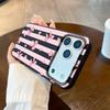 For Iphone 16 Pro Max Matte Semi Striped Bow Phone Case For IPhone 16e 15 14 13 12 11 Pro 16 Plus Air Cover Funda