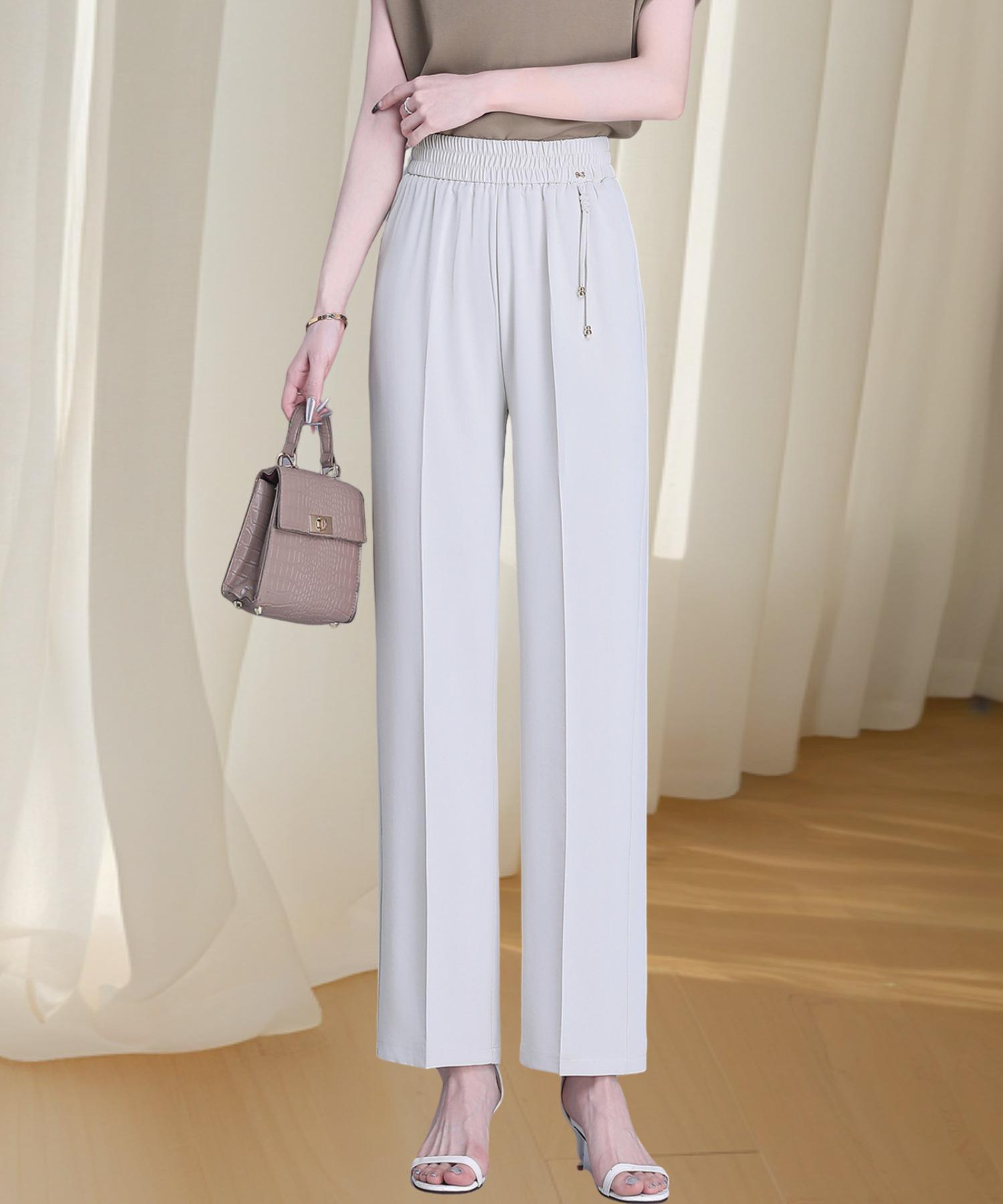 

Женские прямые брюки с высокой талией и эластичным кроем — облегающий крой, идеальный вариант для мам среднего и пожилого возраста, повседневная одежда и одежда для поездок на работу