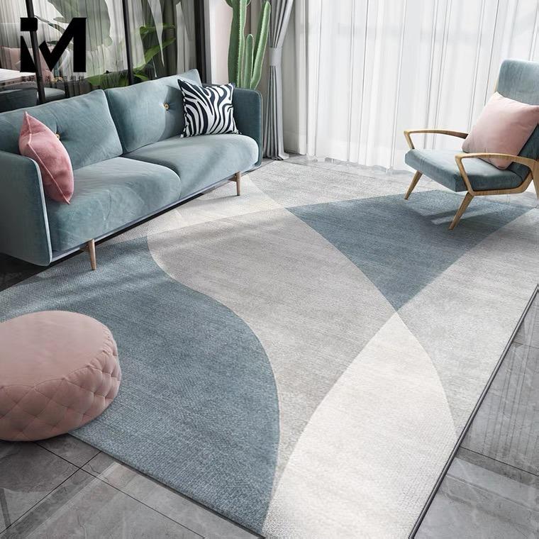 Modern Striped Living Room Carpet Light Grey Luxurious Decorative Carpet Comfortable Soft Bedroom Bedside Rugs Artistic Line Rug