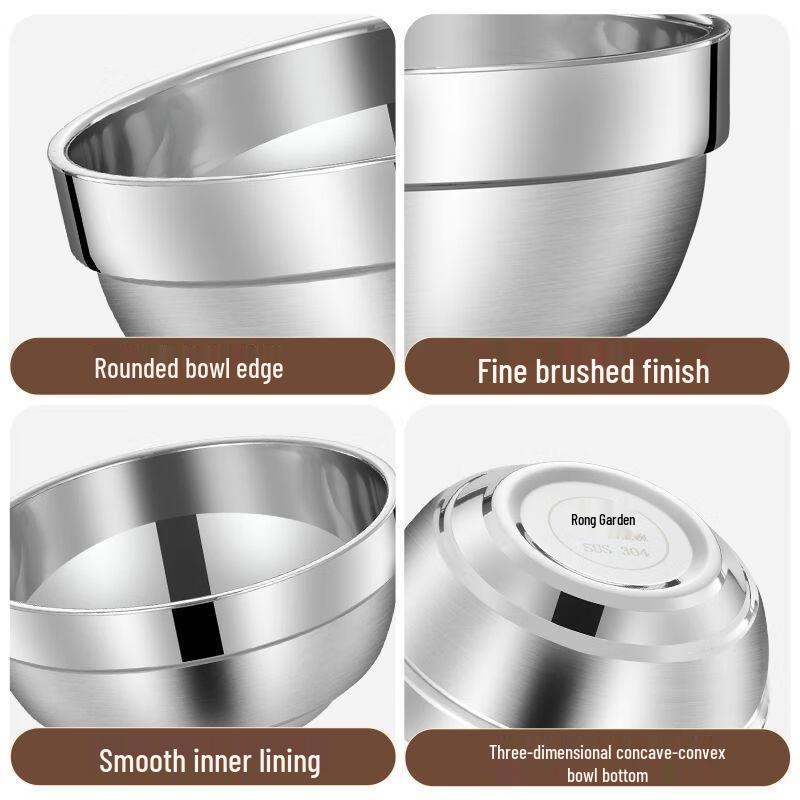 14cm Thickened 304 Stainless Steel Double-Layer Bowl