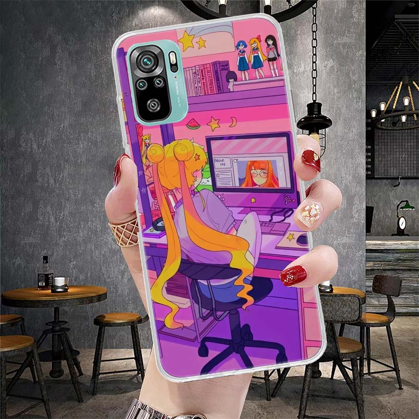 

Anime Vaporwave Glitch Purple Soft Phone Case For Xiaomi Redmi Note 15 14 14S 13 12 Pro Plus 12S 11 11S 11E 10 10S 11T 5G Fundas Redmi Note 10 4G