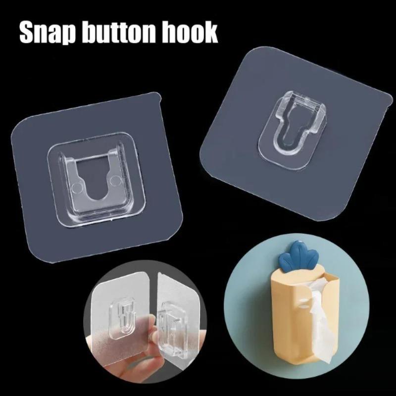 10Pairs Double-Sided Adhesive Wall Hooks Hanger Strong Transparent Hooks Suction Cup Sucker Wall Storage Holder For Kitchen Bathroom