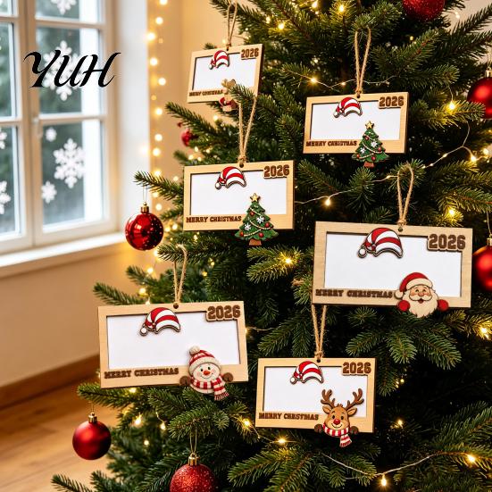 Reusable Christmas Money Clip Wooden Holder, Personalized Cash Gift Wallet with Santa Creative Present Holder Design, Tree Hanging Ornament,