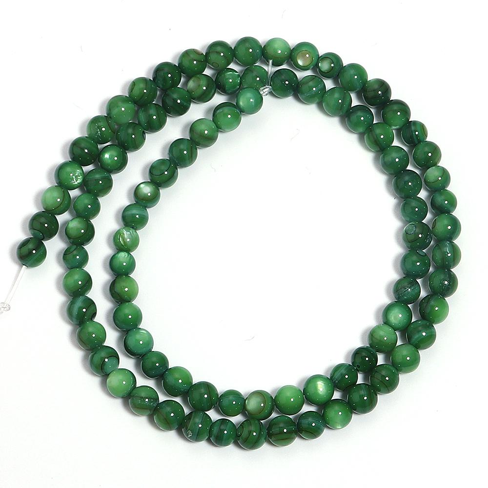 1 String 4mm Natural Shell Round Beads Colorful Loose Spacer Ball Beads For DIY Exquisite Bracelet Necklace Jewelry Supplies