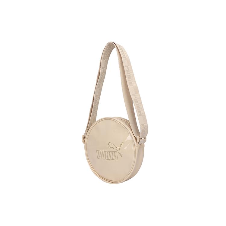 PUMA Patent Leather Round Bag, Shoulder Bag, Crossbody Bag Regular Womens Cream 078115-02