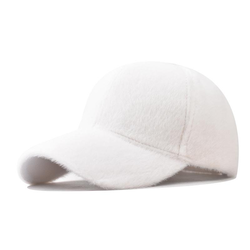 New Solid Color Ultra Soft Velvet Baseball Cap Duck Tongue Cap Outdoor Sunshade Autumn And Winter Hat
