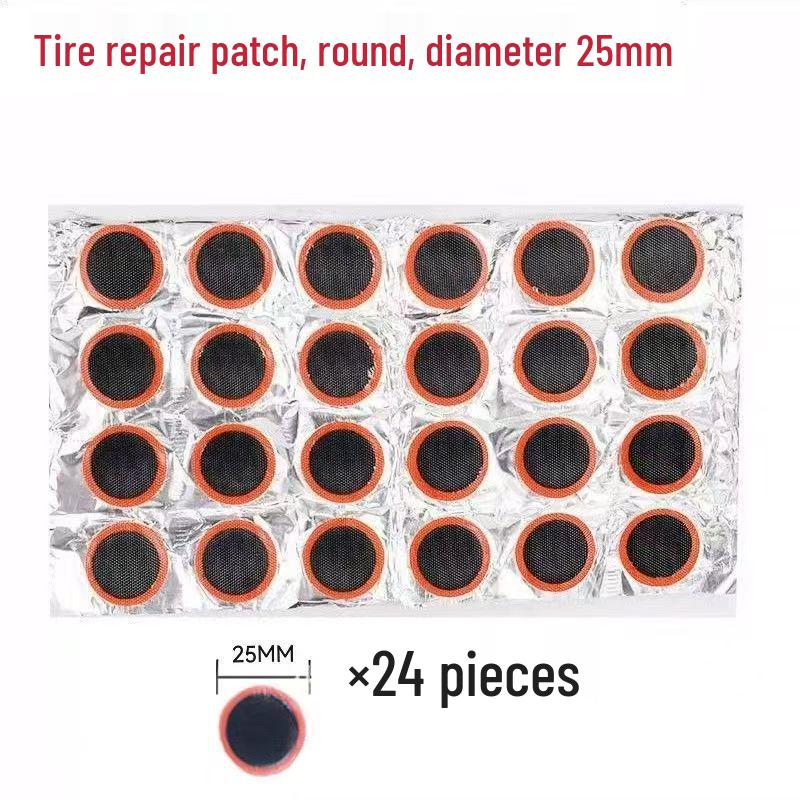 Mountain Bike Tire Repair Kit: 48 Square & Round Patches (25mm) for Cycling & Car Repairs