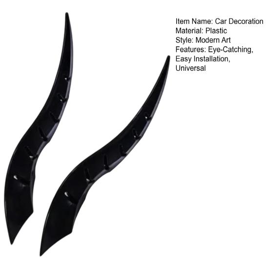 1 Pair Car Dragon Horn Decoration Personalized Vehicle Modifications 3D Horns Sticker Ornament for SUV Sedan Hatchback