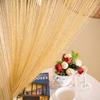 100x200CM Living Room String Curtain Shiny Tassel Silver Line Cortinas Solid Color Window Home Door Divider Curtain