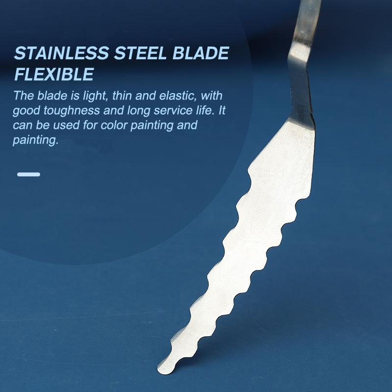 Special-Shaped Mahogany Handle Stainless Steel Spatula Kit Palette Gouache