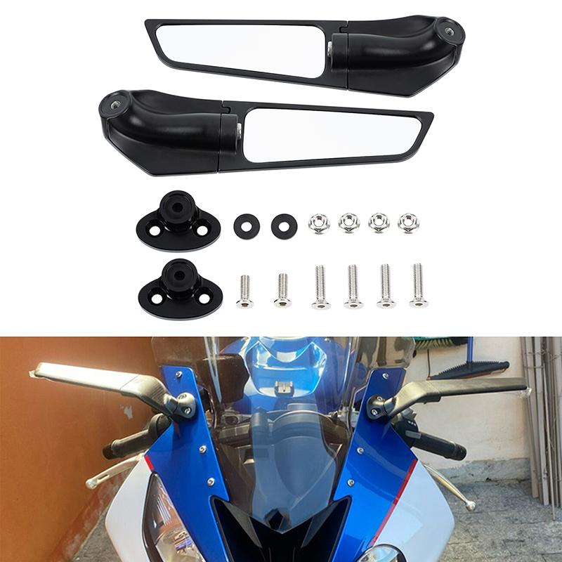 Modified Motorcycle Rearview Mirrors Wind Wing Adjustable Rotating Side Mirrors for BMW S1000RR 2009-2018
