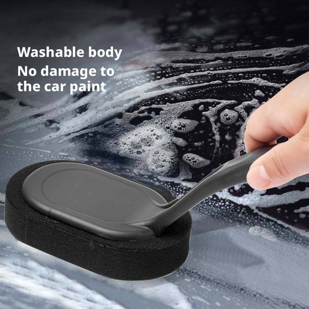 Car Tire Wheel Polishing Sponge Brush Long Handle Interior Waxing Car Hub Cleaning Sponge Accessories Brush Cleaning Tire B J6E9