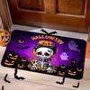 1pc HALLOWEEN Cartoon Skull Pumpkin Ghost Bat Printed Door Mat, Halloween Theme Decorative Floor Mat, Fleece Material, 1.02cm Thick Plush with Sponge