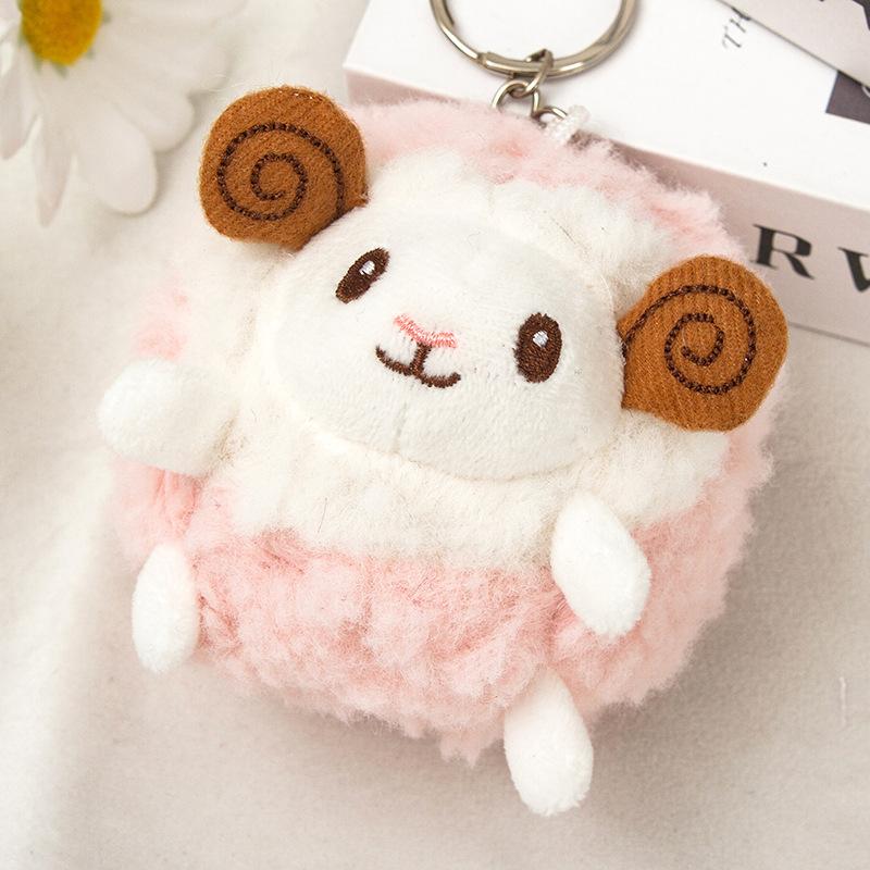 Fluffy Plush Sheep Keychain Cute Mini Soft Touch Bag Charm for Backpack Pendant Nice Birthday Souvenir Gift for Teen Girls