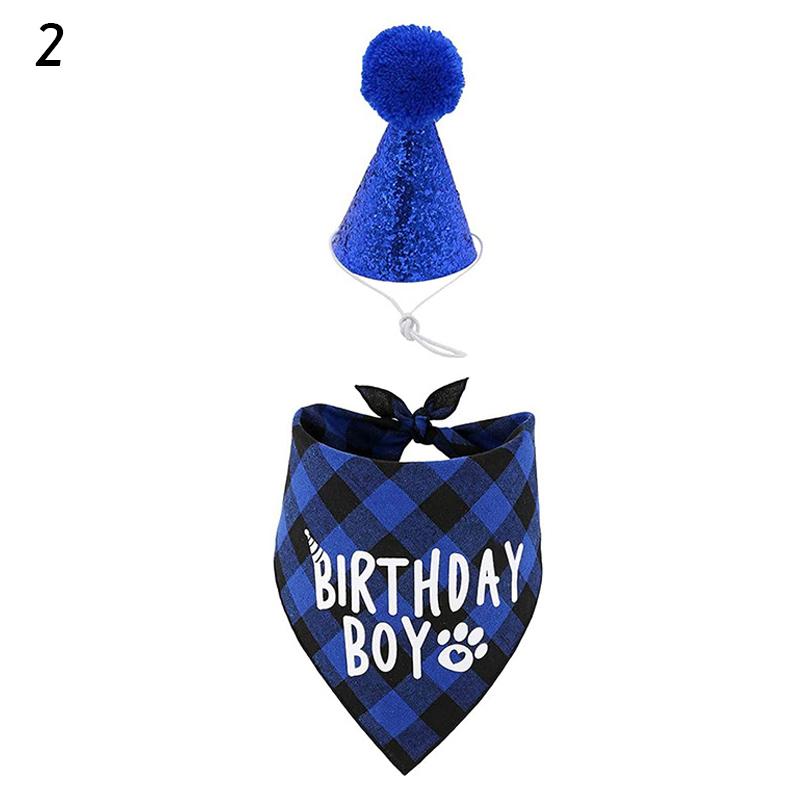 Dog Birthday Party Supplies Bandana Scarf Shiny Dog Crown Hat Pet Bow Collar Set of Include 0-8 Figures Pet Adorable Clothing Accessori