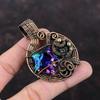 Titanium Druzy Pendant Copper Wire Wrapped Pendant Natural Gemstone Pendant Handmade Copper Wire Jewelry Gift For Him Latest Design Pendant