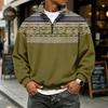Men's Casual 1/4 Zip Flannel Long Sleeve Sweatshirt