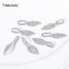 Trendy Rhodium Plated Leaf Pendant Bail Connector Clasps, Brass Glue-On Pendant Bails For DIY Fashion Jewelry Making Accessories