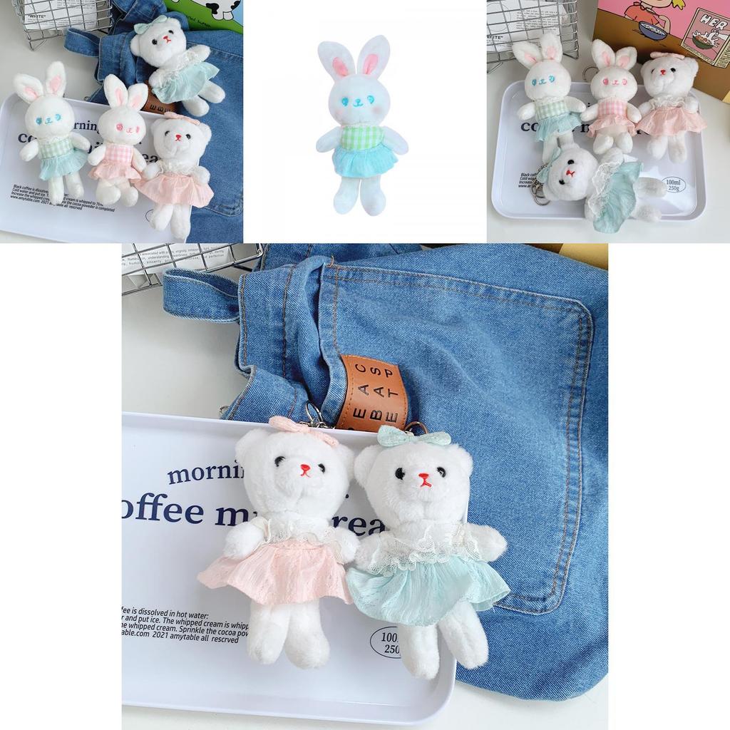 Adorable Plush Rabbit Keychain Soft Pp Cotton Stuffed Animal Cute Hanging Doll