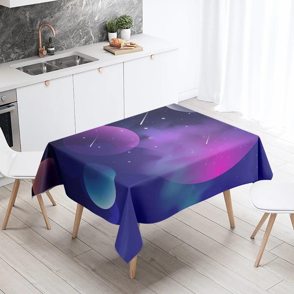 Cartoon Minimalist Starry Sky Tablecloth Waterproof and Oil-proof Rectangular  Restaurant Table Kitchen Decoration