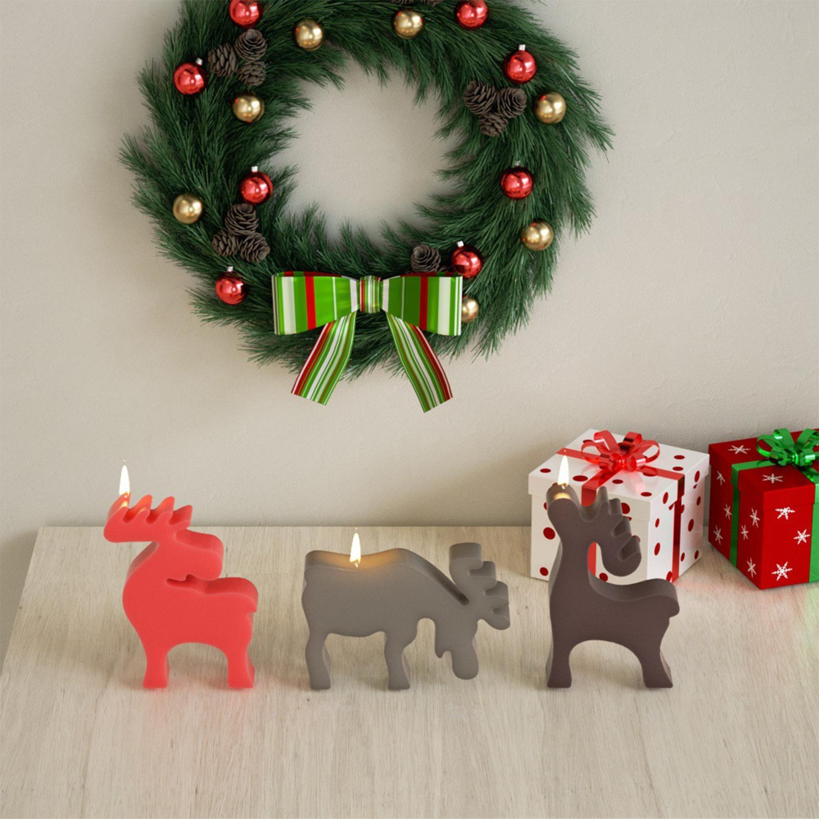 

Christmas Molds 3D Reindeer Crafts Moulds Deer Mold For Chocolate Candle Soap Fondant Candy Baking Holiday Crafts Table China Mainland
