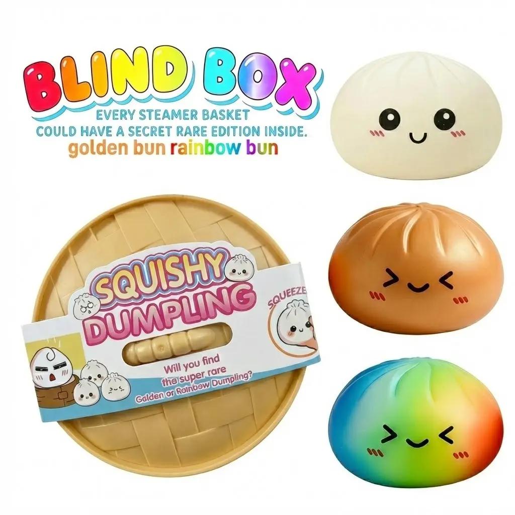Bunter Blasen-Knödel zum Quetschen mit Dampfgarer, weicher TPR-Teigball, Dekompressions-Fidget-Spielzeug, lustiges kreatives Brötchen-Geschenk