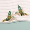 Pinkdudu Hummingbird Rhinestone Earrings Fashion Forward Alloy Studs with Colorful Crystal Details PD156