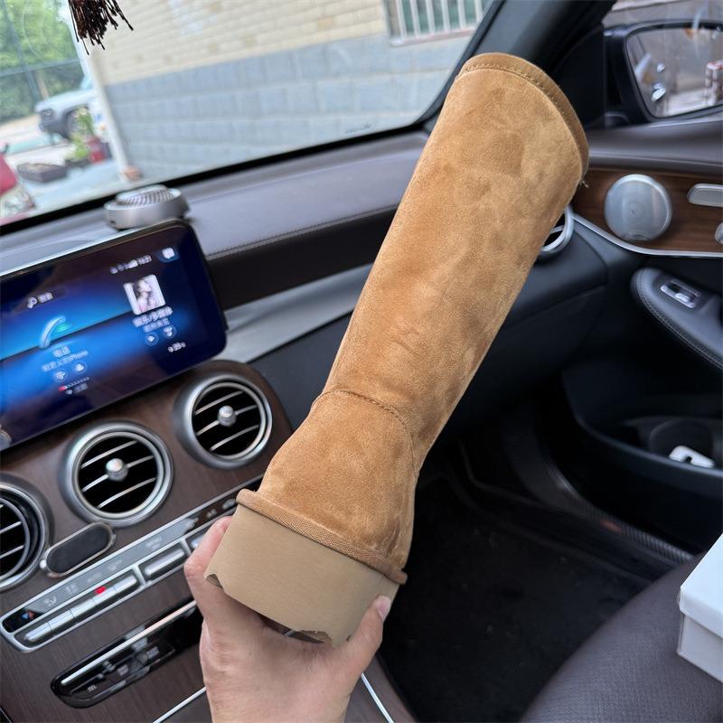 Winter new high tube thick-soled big head snow boots women's suede velvet thermal shoes medium tube