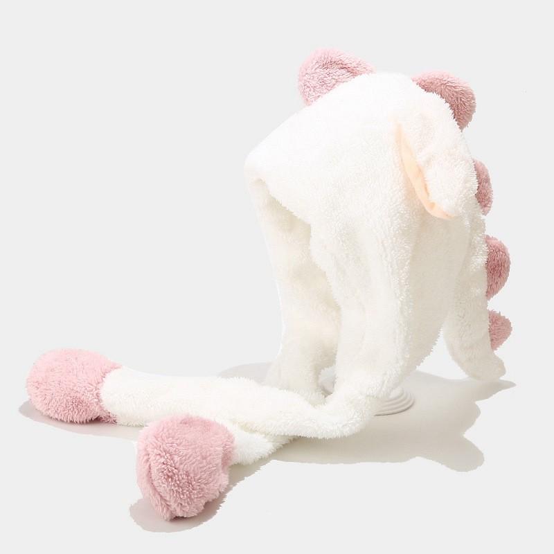 Dinosaur Plush Hat With Ears For Kids Warmth And Wind Protection