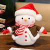 1Pc 25Cm Lovely Christmas Snowman Plush Toys Kawaii Snowman Wears Santa'S Hat Scarf Loose Coat Doll For Xmas Party Decor Gift