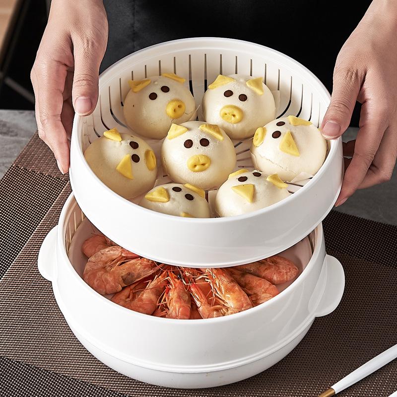 Round High-Temperature Resistant Microwave Lunch Bowl with Lid