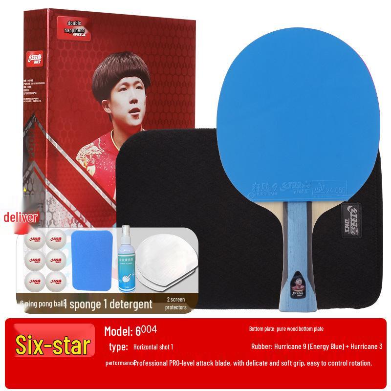 Tianji Blue Professional Grade Shakehand Table Tennis Racket with Eight-Star Blue Sponge Backhand Grip