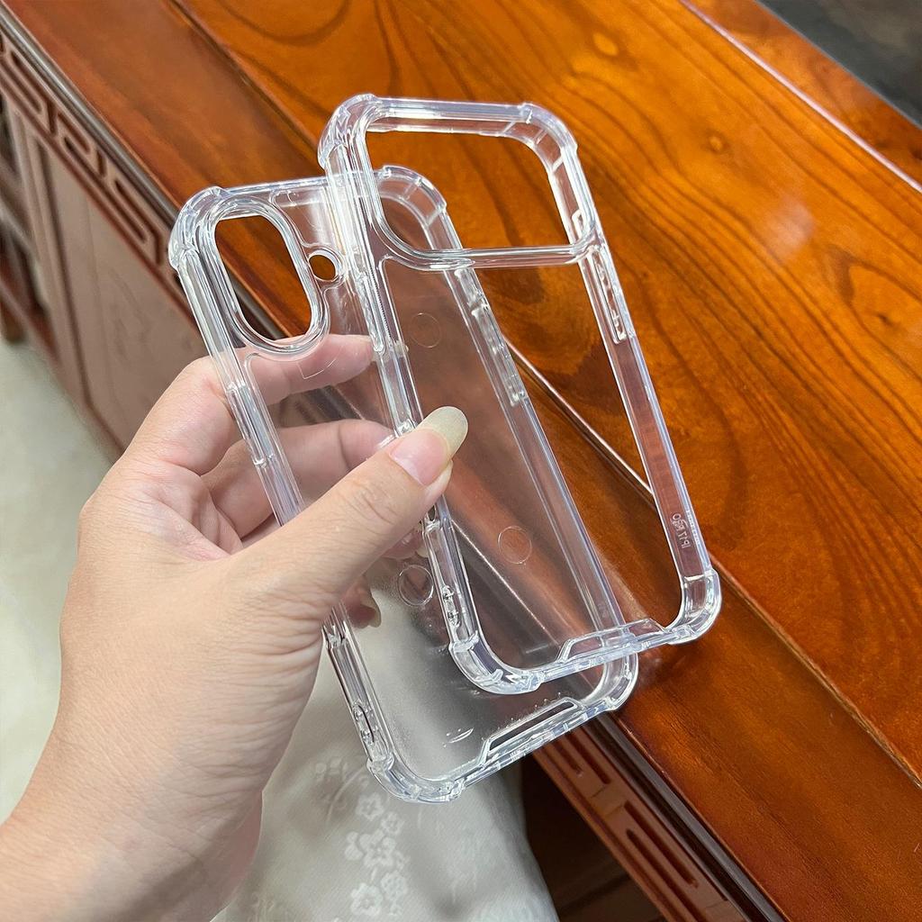 iPhone 15/X/XS/13/17 Pro Max Transparent Anti-Drop Acrylic Case