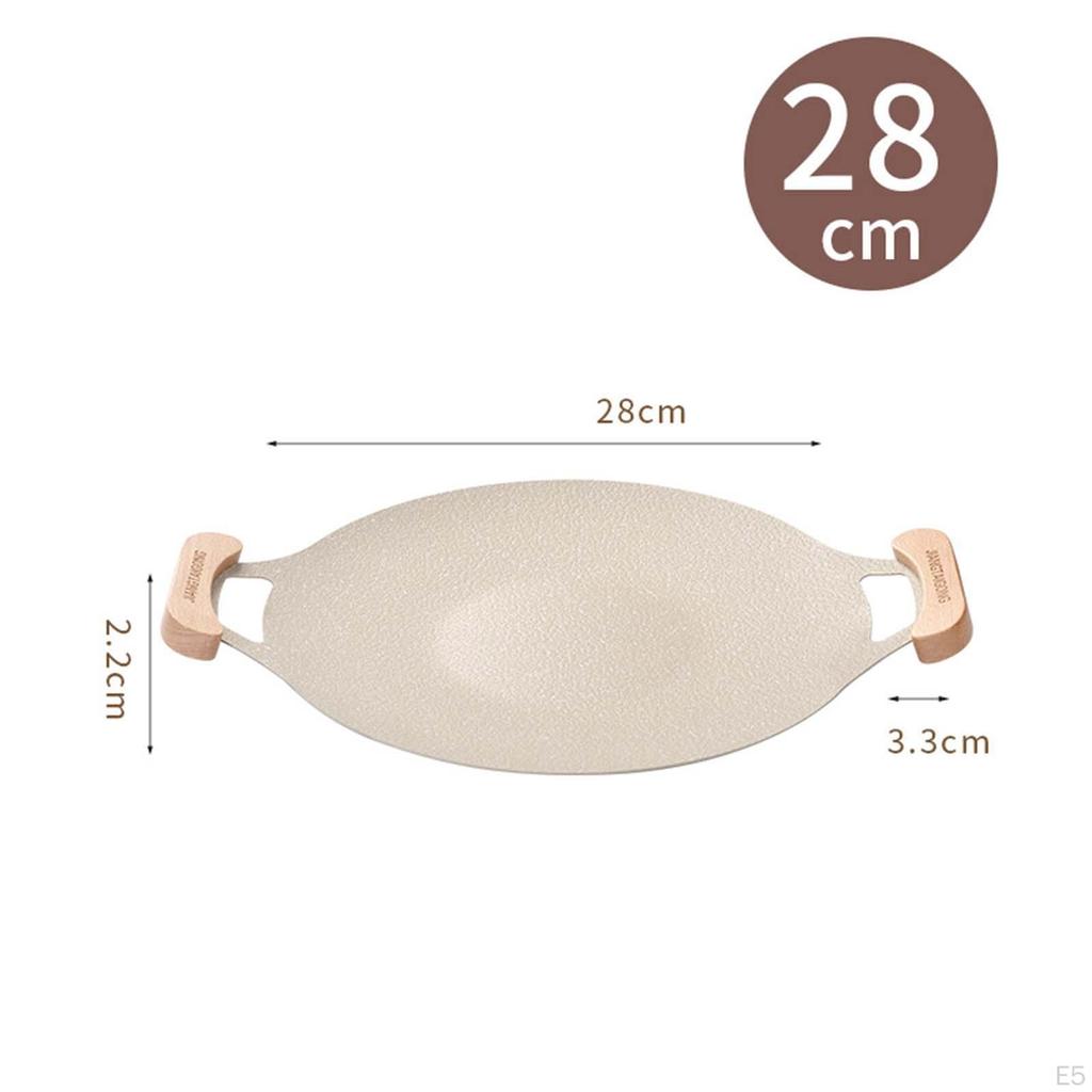 BBQ Grill Pan Barbecue with Handles Frying Nonstick Griddle for Camping Indoor