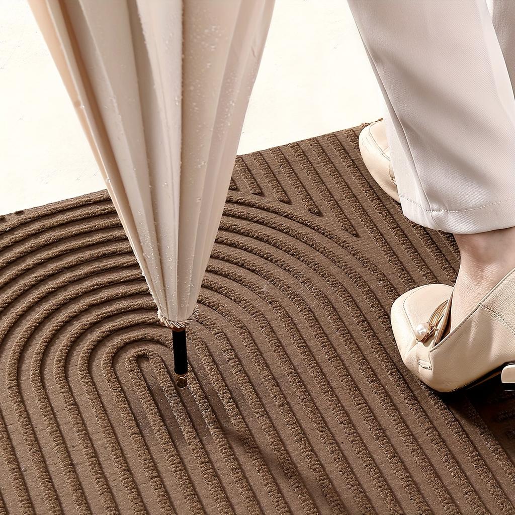 1 Stück Gestreifte Fußmatte - Rutschfeste Flache Eingangsmatte, Gestreifte Innen-/Außenmatte für Haustür, Terrasse, Handwaschbare -ähnliche Matte