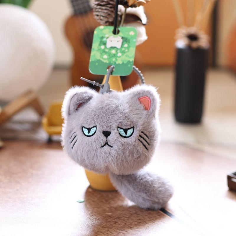 Animal Plush Cat Doll With Pp Cotton Filling For Bag Decoration And Gift