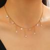 Collier à pampilles superposé avec Zircon Chaîne Argent Doré Pendentif Goutte d'eau Scintillante Bijoux Légers Hypoallergéniques pour Femmes
